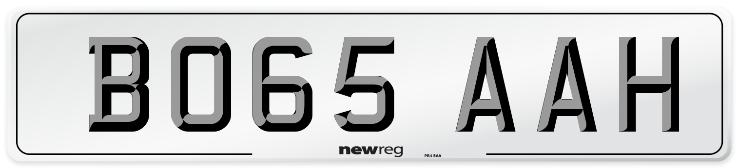 BO65 AAH Number Plate from New Reg